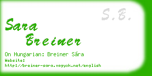 sara breiner business card